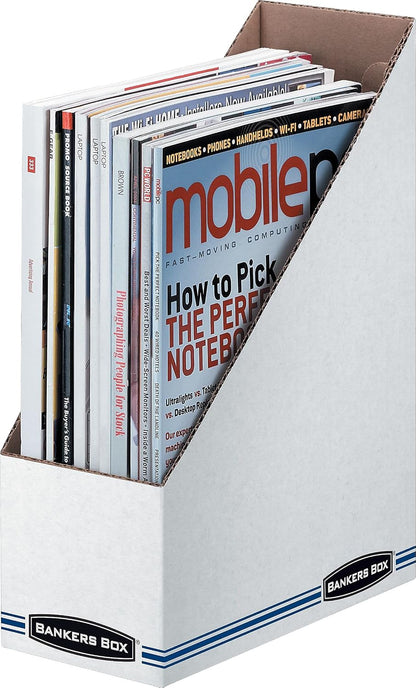 12-Pack Magazine File Holders, Oversized Letter, Wood Grain