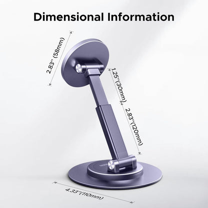 Magnetic Phone Stand for MagSafe, Height Adjustable iPhone Stand for Desk with 360° Rotation Compatible for iPhone 17 Air 16 Pro 15 Pro Max 14 Plus 13 12 and MagSafe Case, Black