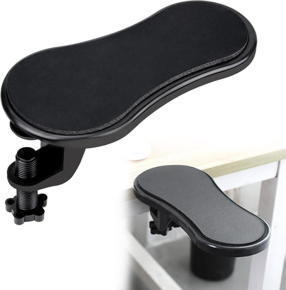 Computer Arm Rest for Desk, Ergonomic Arm Rest Extender, Adjustable Wrist Rest Rotating Computer Arm Support Pad for Elbow Keyboard Mouse Table Office Chair Desk Black