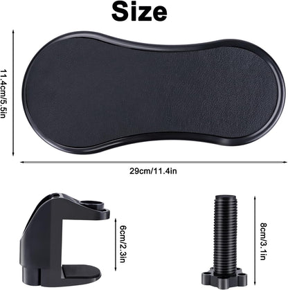 Computer Arm Rest for Desk, Ergonomic Arm Rest Extender, Adjustable Wrist Rest Rotating Computer Arm Support Pad for Elbow Keyboard Mouse Table Office Chair Desk Black