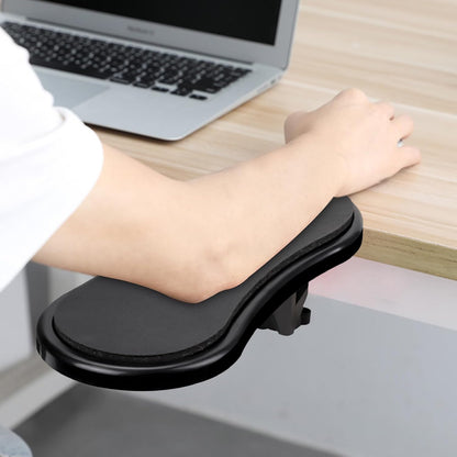 Computer Arm Rest for Desk, Ergonomic Arm Rest Extender, Adjustable Wrist Rest Rotating Computer Arm Support Pad for Elbow Keyboard Mouse Table Office Chair Desk Black