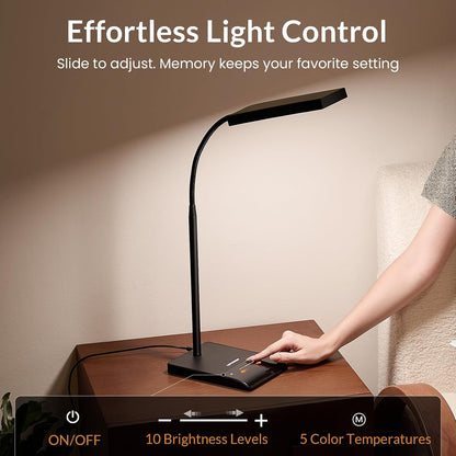 Desk Lamp, 800LM LED for Home Office, True Eye-Caring for Reading
