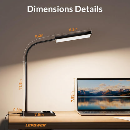 Desk Lamp, 800LM LED for Home Office, True Eye-Caring for Reading