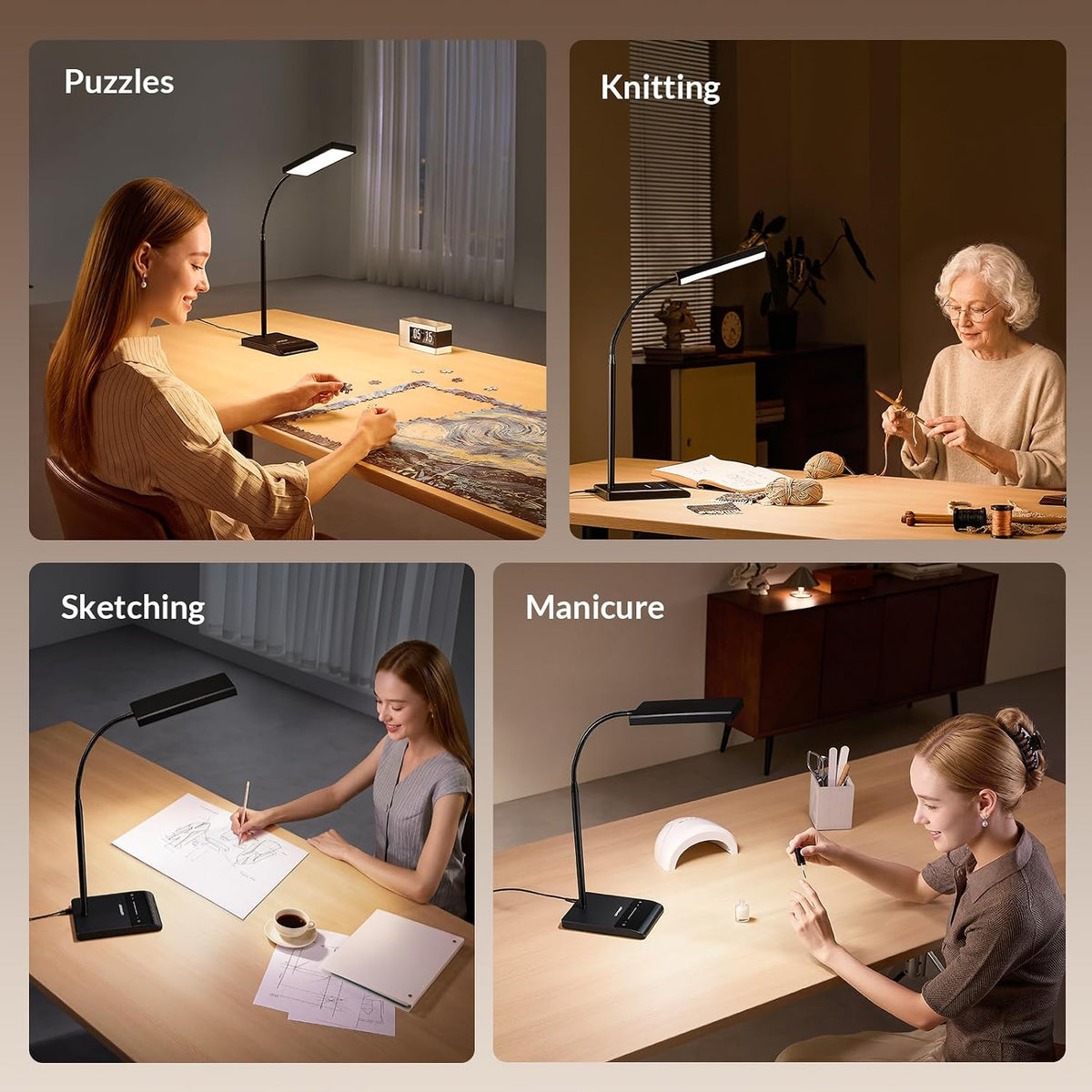 Desk Lamp, 800LM LED for Home Office, True Eye-Caring for Reading