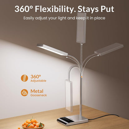 Desk Lamp, 800LM LED for Home Office, True Eye-Caring for Reading