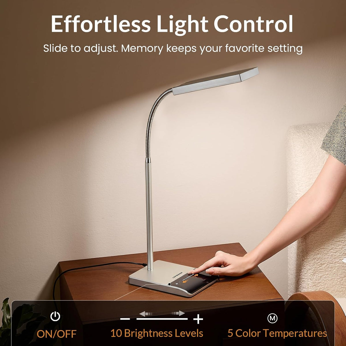 Desk Lamp, 800LM LED for Home Office, True Eye-Caring for Reading
