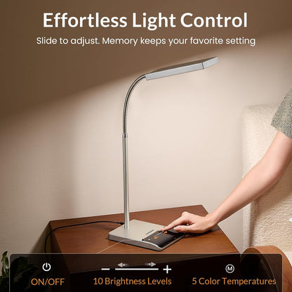 Desk Lamp, 800LM LED for Home Office, True Eye-Caring for Reading