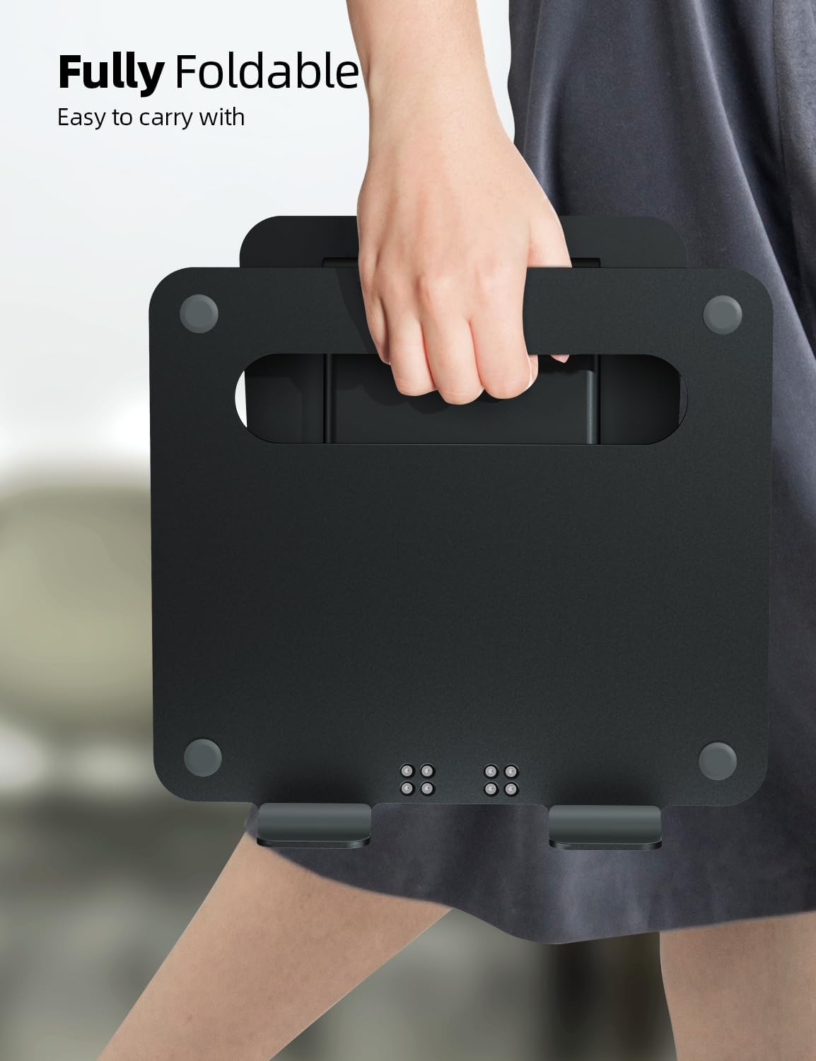 Pull-Out Height Adjustable Laptop Stand for Desk, 22 LB Support