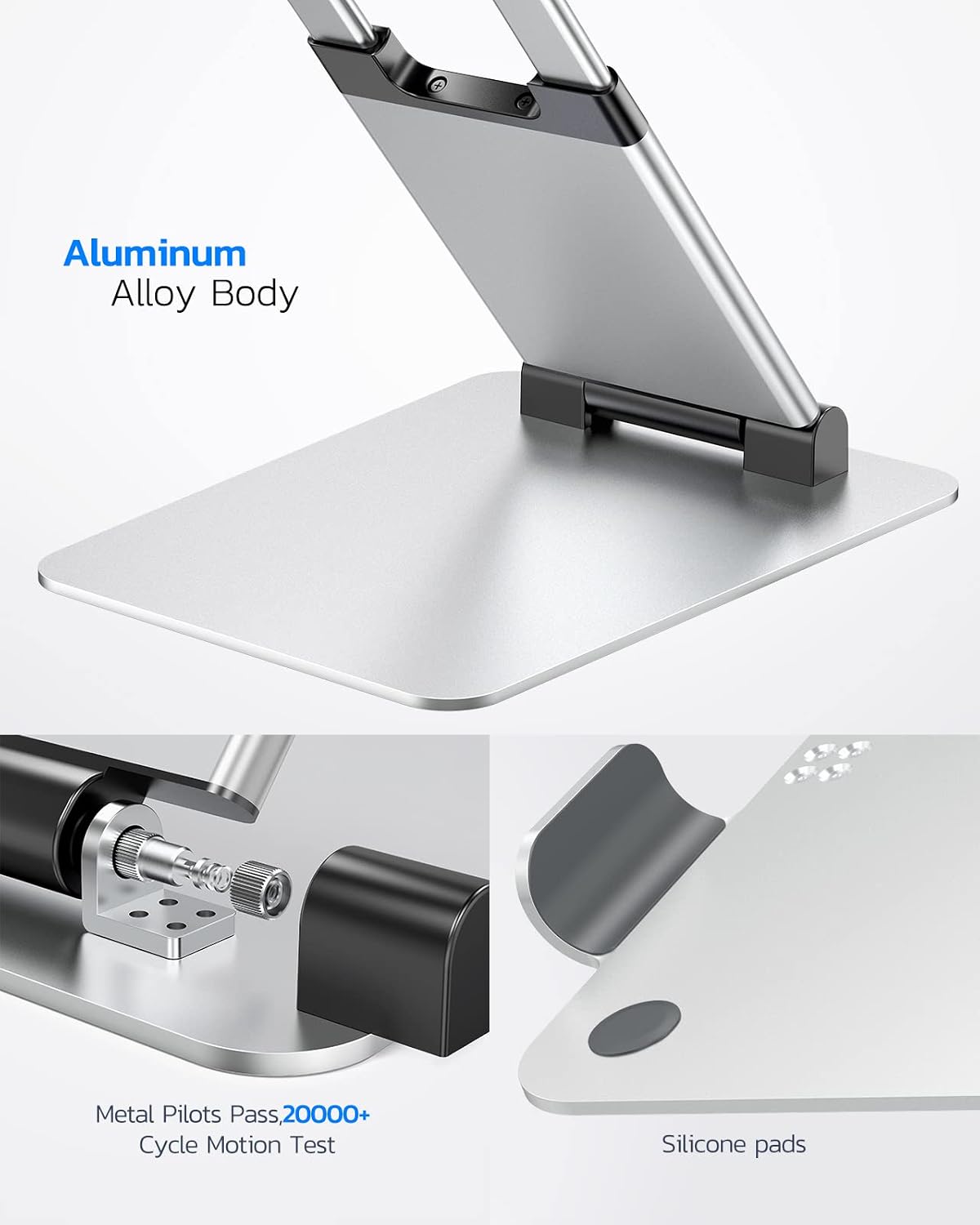 Pull-Out Height Adjustable Laptop Stand for Desk, 22 LB Support