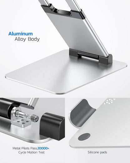 Pull-Out Height Adjustable Laptop Stand for Desk, 22 LB Support