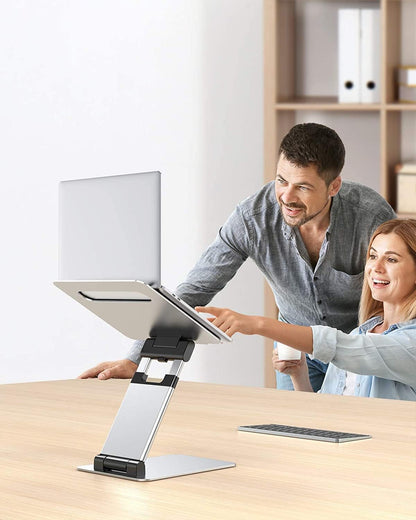 Pull-Out Height Adjustable Laptop Stand for Desk, 22 LB Support