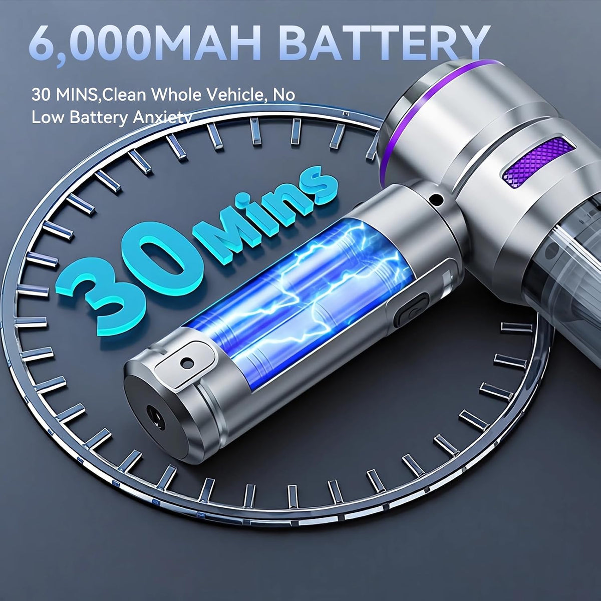 Car Vacuum Cleaner High Power, 20000Pa Portable Cordless Handheld Vacuum