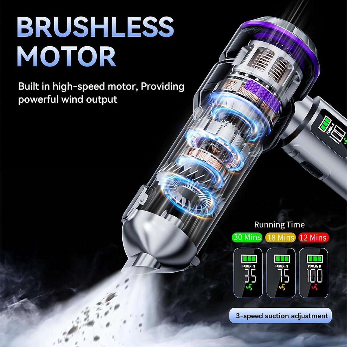 Car Vacuum Cleaner High Power, 20000Pa Portable Cordless Handheld Vacuum