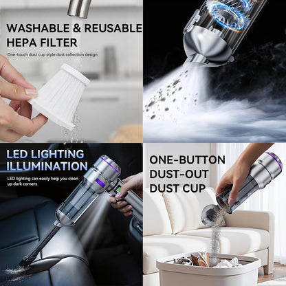 Car Vacuum Cleaner High Power, 20000Pa Portable Cordless Handheld Vacuum