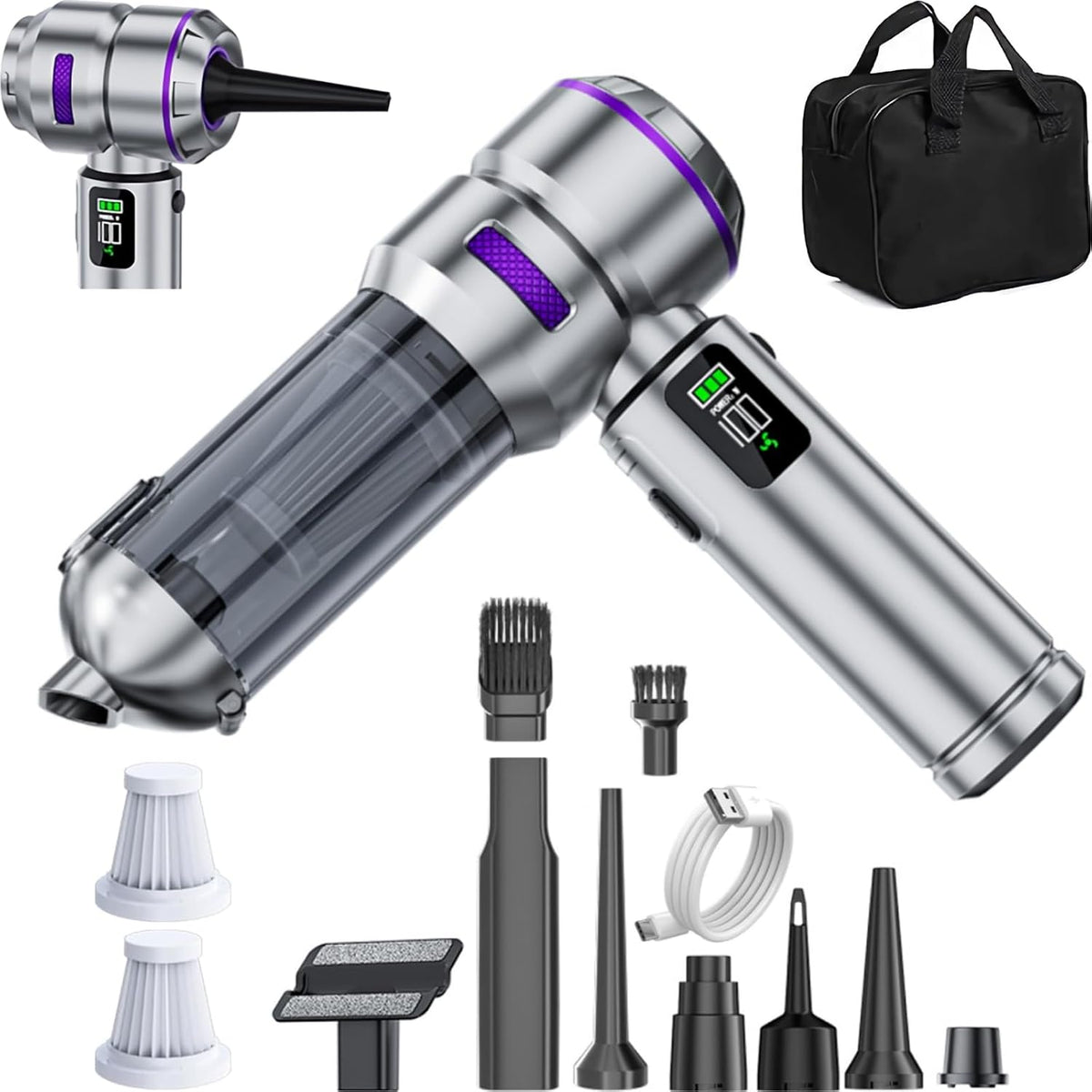 Car Vacuum Cleaner High Power, 20000Pa Portable Cordless Handheld Vacuum