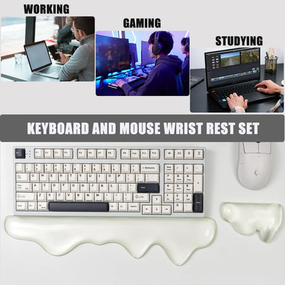 Gel Keyboard and Mouse Wrist Rest Set, Pink Wrist pad for Computer Keyboard