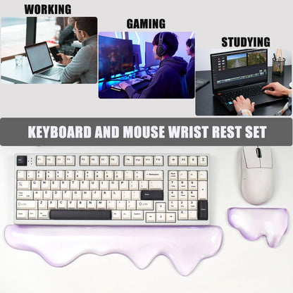 Gel Keyboard and Mouse Wrist Rest Set, Pink Wrist pad for Computer Keyboard