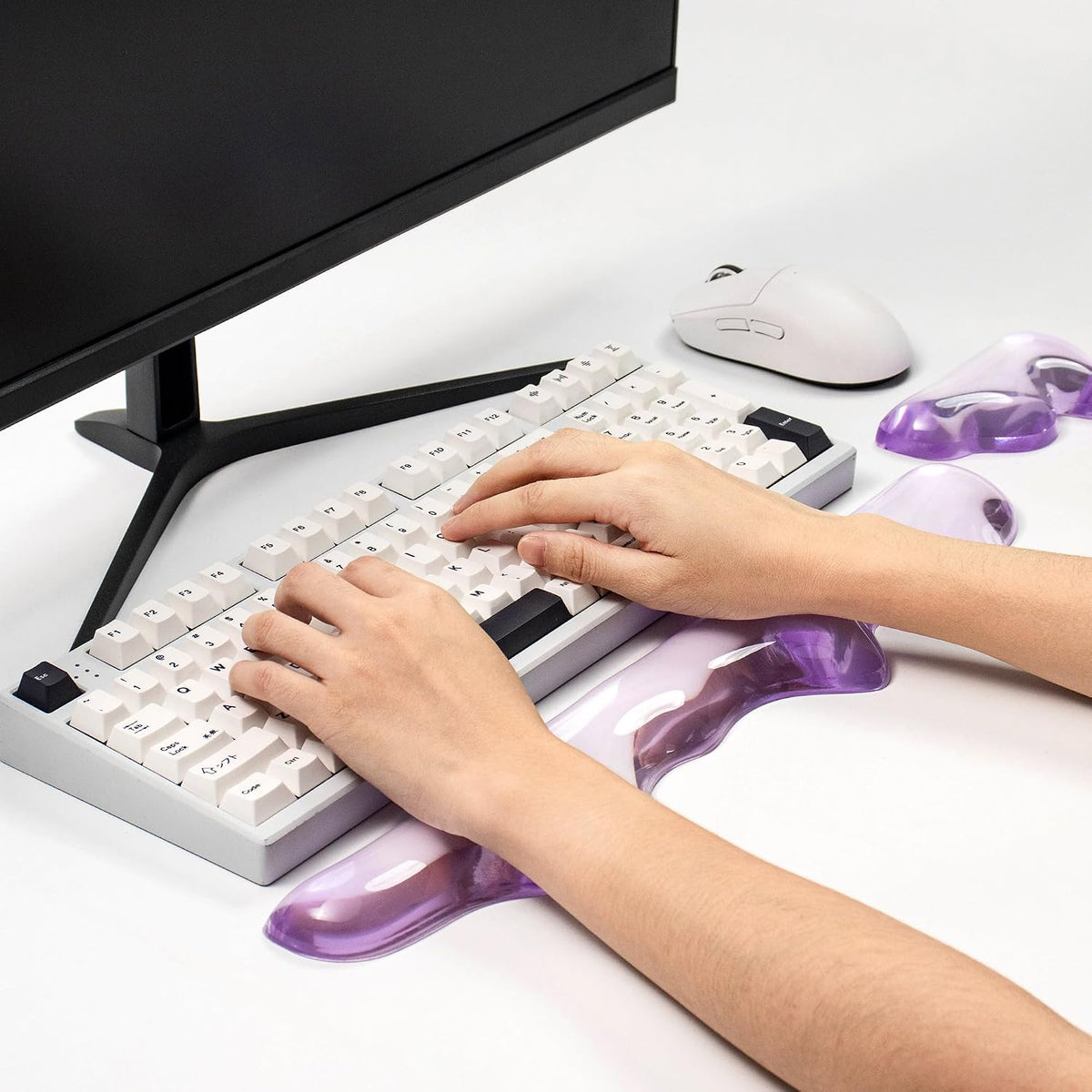 Gel Keyboard and Mouse Wrist Rest Set, Pink Wrist pad for Computer Keyboard