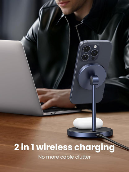 MagFlow 2-in-1 MagSafe Compatible Wireless Charging Stand