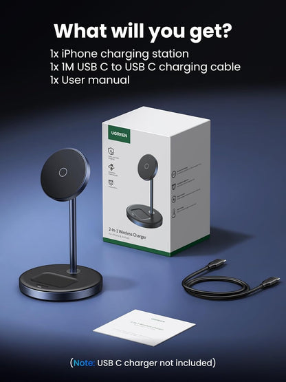 MagFlow 2-in-1 MagSafe Compatible Wireless Charging Stand