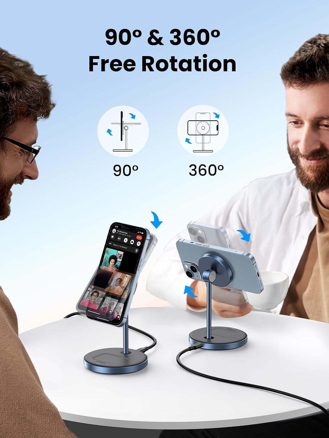 MagFlow 2-in-1 MagSafe Compatible Wireless Charging Stand