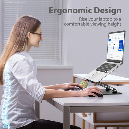 Adjustable Laptop Stand for Desk, Metal Laptop Riser Holder