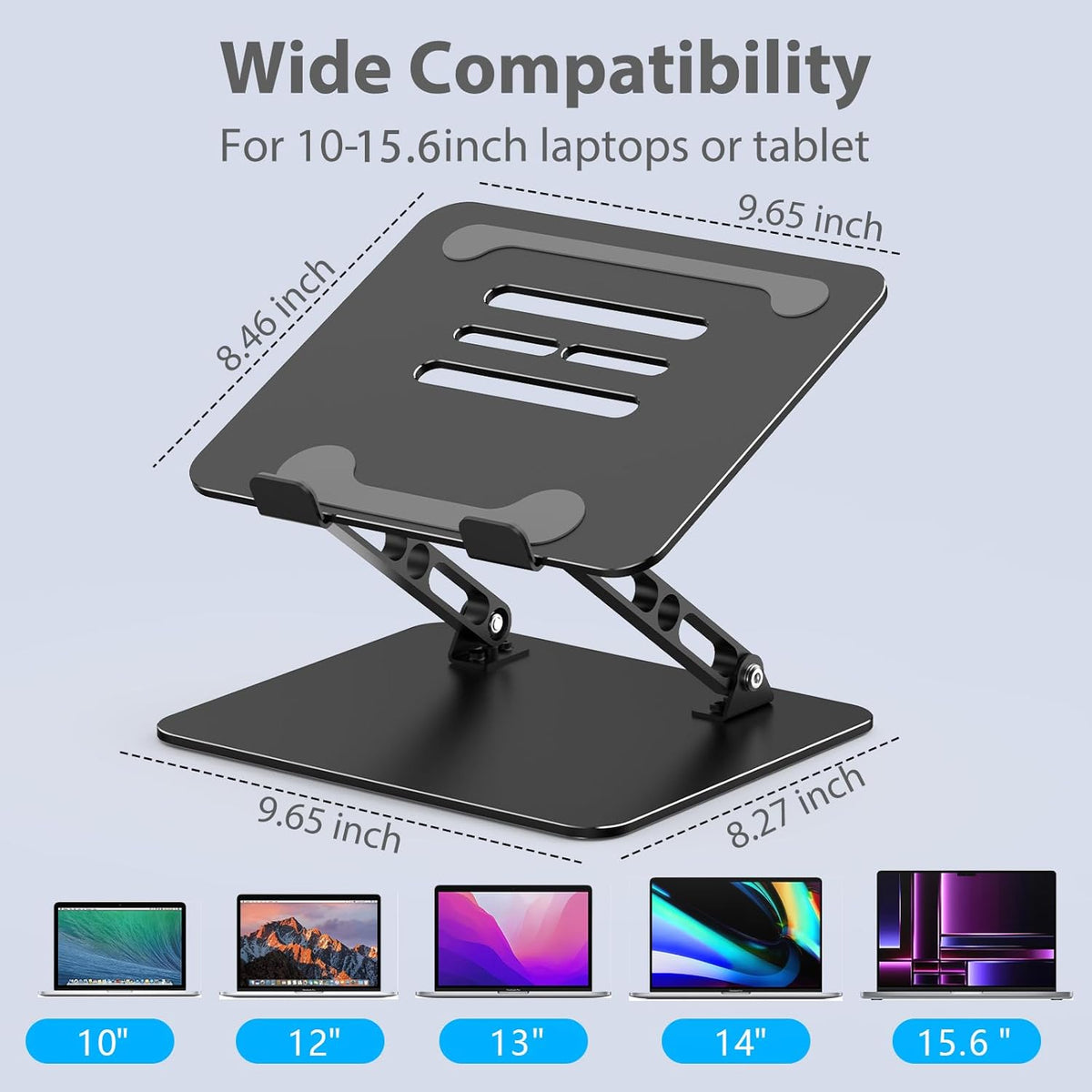 Adjustable Laptop Stand for Desk, Metal Laptop Riser Holder