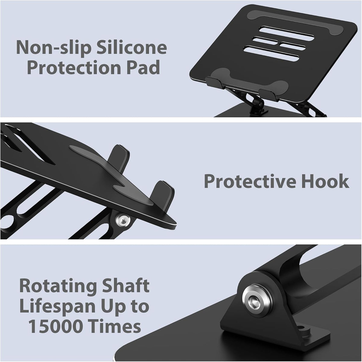 Adjustable Laptop Stand for Desk, Metal Laptop Riser Holder