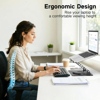 Adjustable Laptop Stand for Desk, Metal Laptop Riser Holder