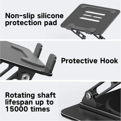 Adjustable Laptop Stand for Desk, Metal Laptop Riser Holder