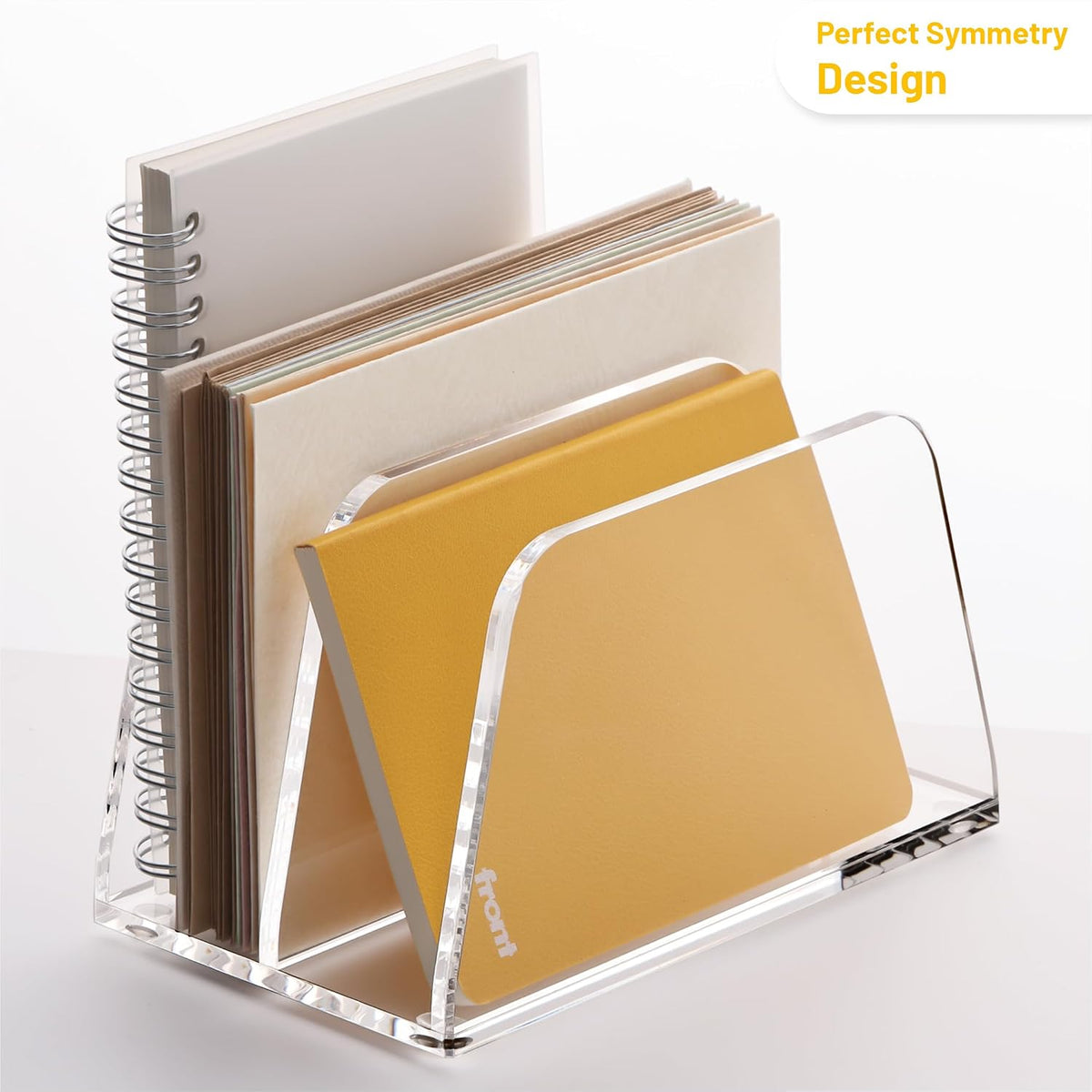 Acrylic Mail Holder, 5-Slot Vertical Letter Sorter, Clear