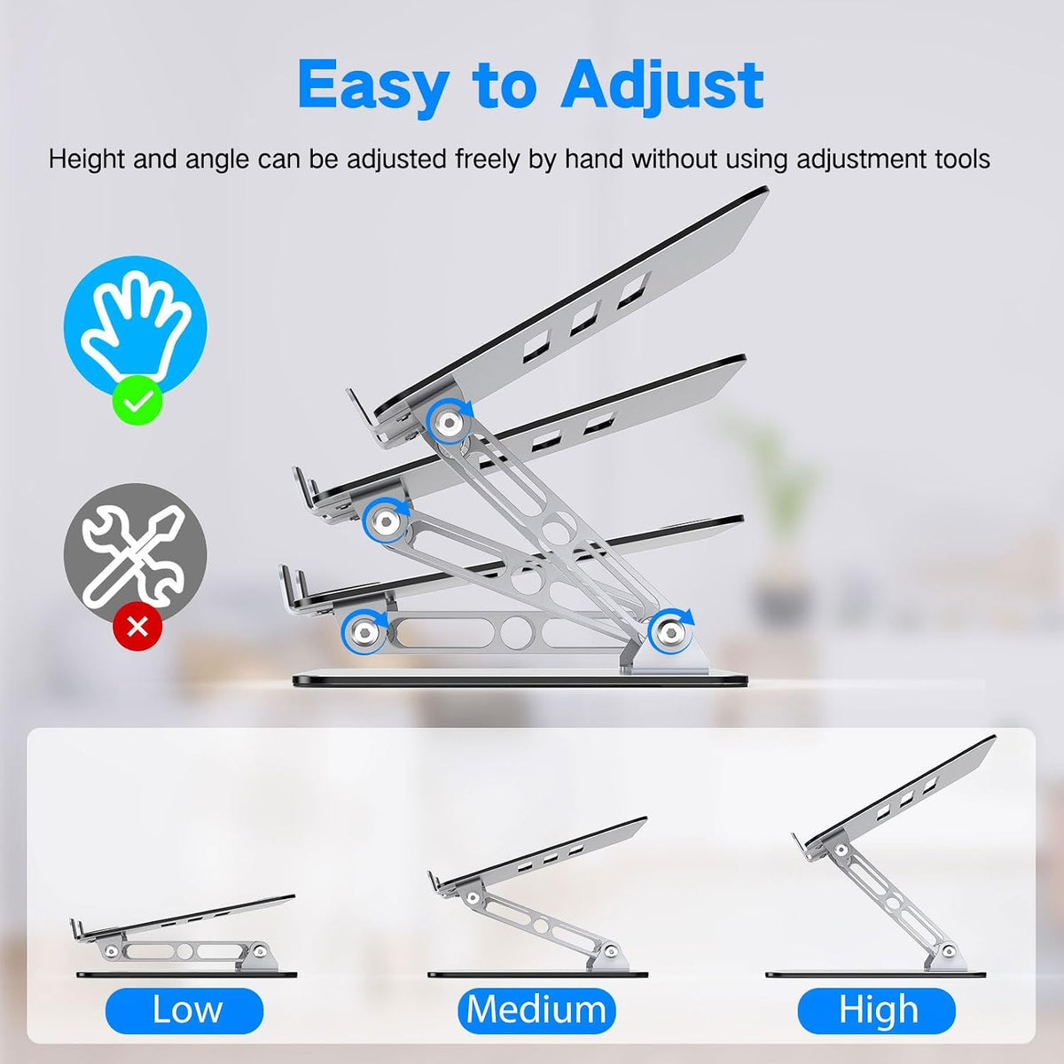 Laptop Stand for Desk, Adjustable Laptop Riser Holder