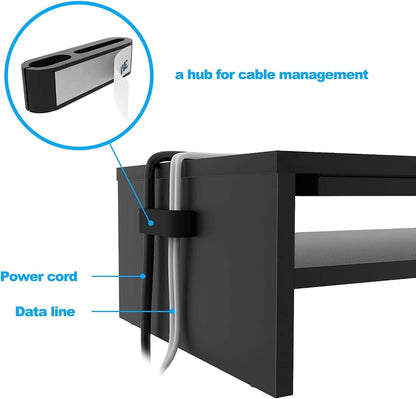 Wooden Monitor Stand Riser for Desk, 2-Tier Computer Monitor Stand