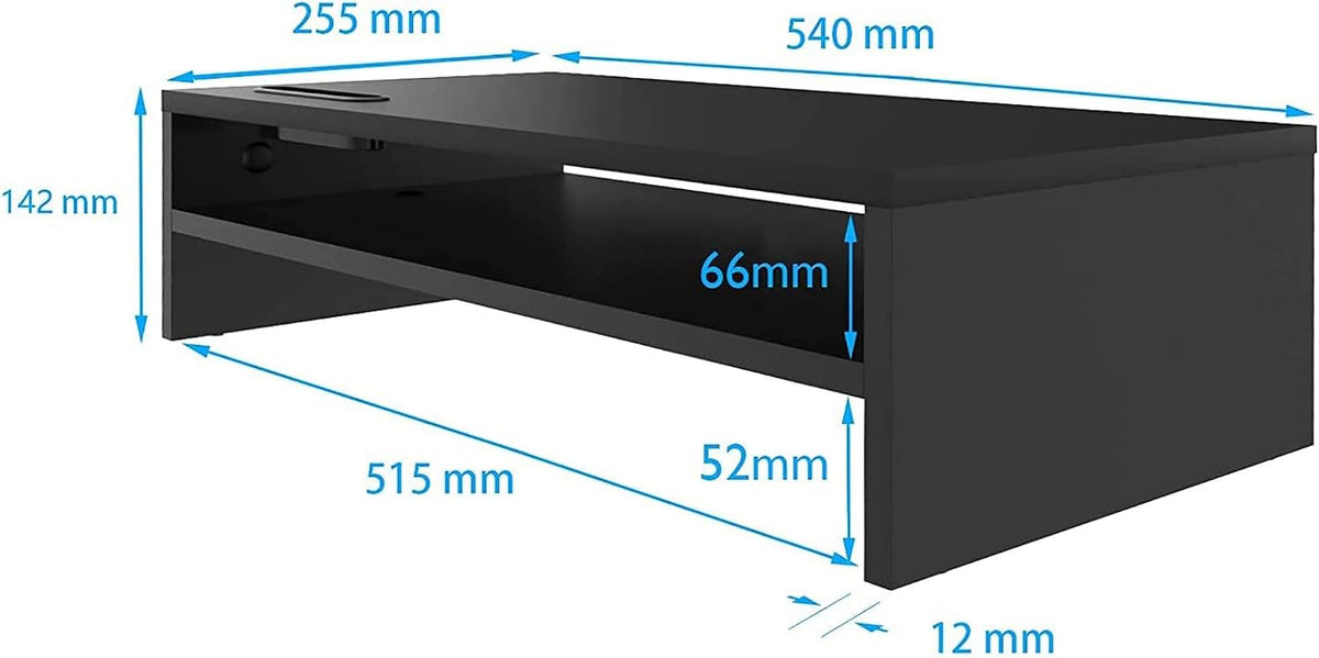 Wooden Monitor Stand Riser for Desk, 2-Tier Computer Monitor Stand