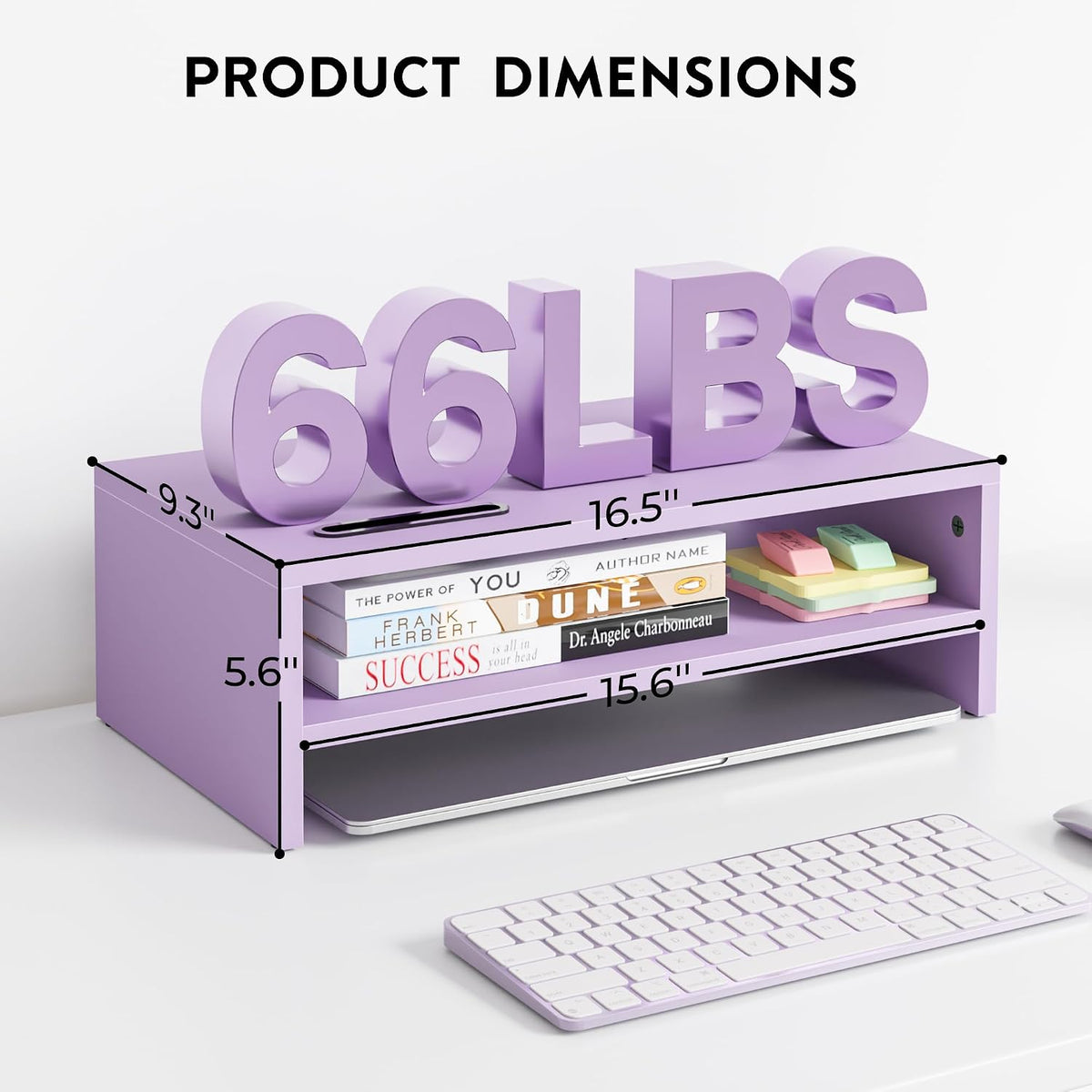 Wooden Monitor Stand Riser for Desk, 2-Tier Computer Monitor Stand