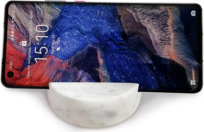 Luxurious Marble Cell Phone Stand Holder for Cellphone Tablet On Desk, Countertop, Table, Nightstand. Heavy Real Stone Mobile Phone Stands (Solid)