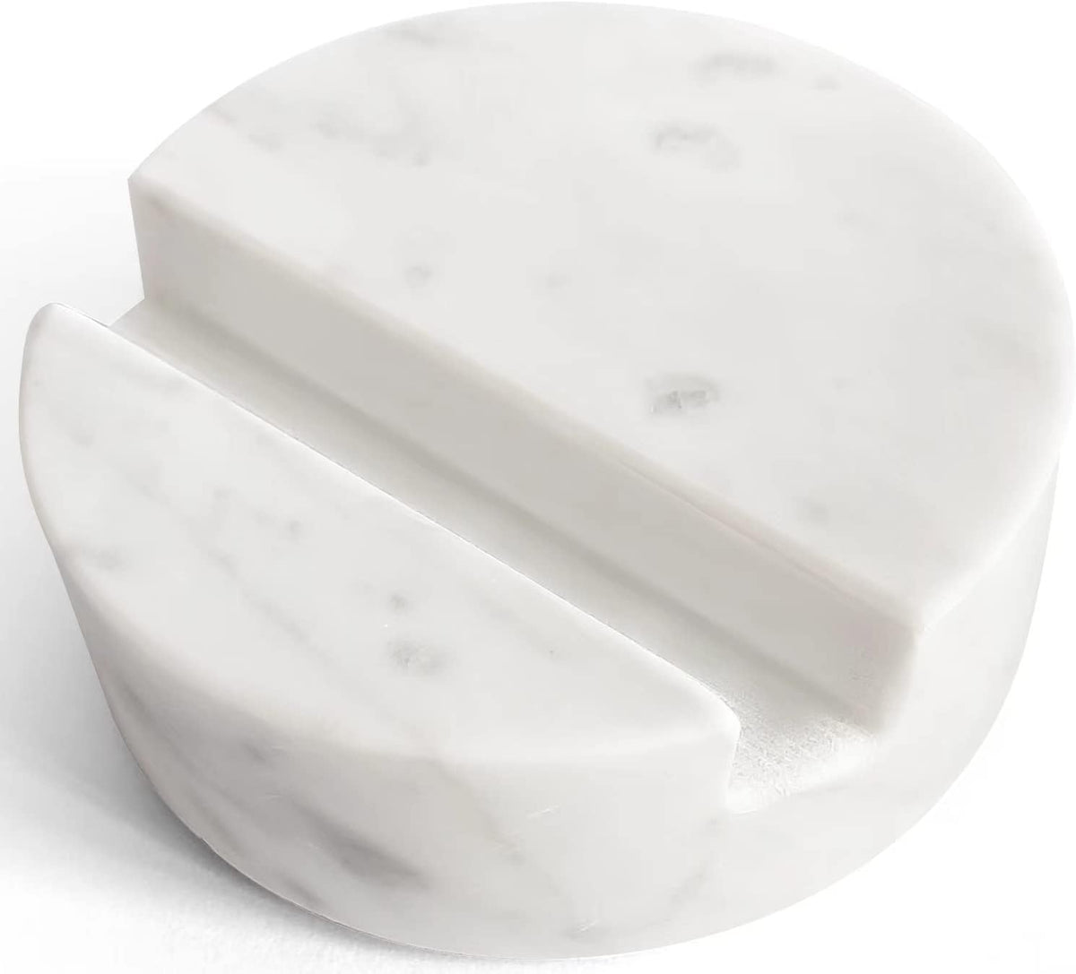 Luxurious Marble Cell Phone Stand Holder for Cellphone Tablet On Desk, Countertop, Table, Nightstand. Heavy Real Stone Mobile Phone Stands (Solid)