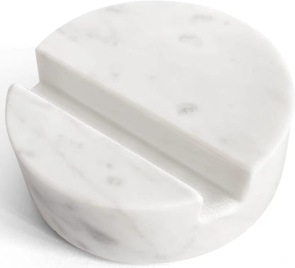 Luxurious Marble Cell Phone Stand Holder for Cellphone Tablet On Desk, Countertop, Table, Nightstand. Heavy Real Stone Mobile Phone Stands (Solid)