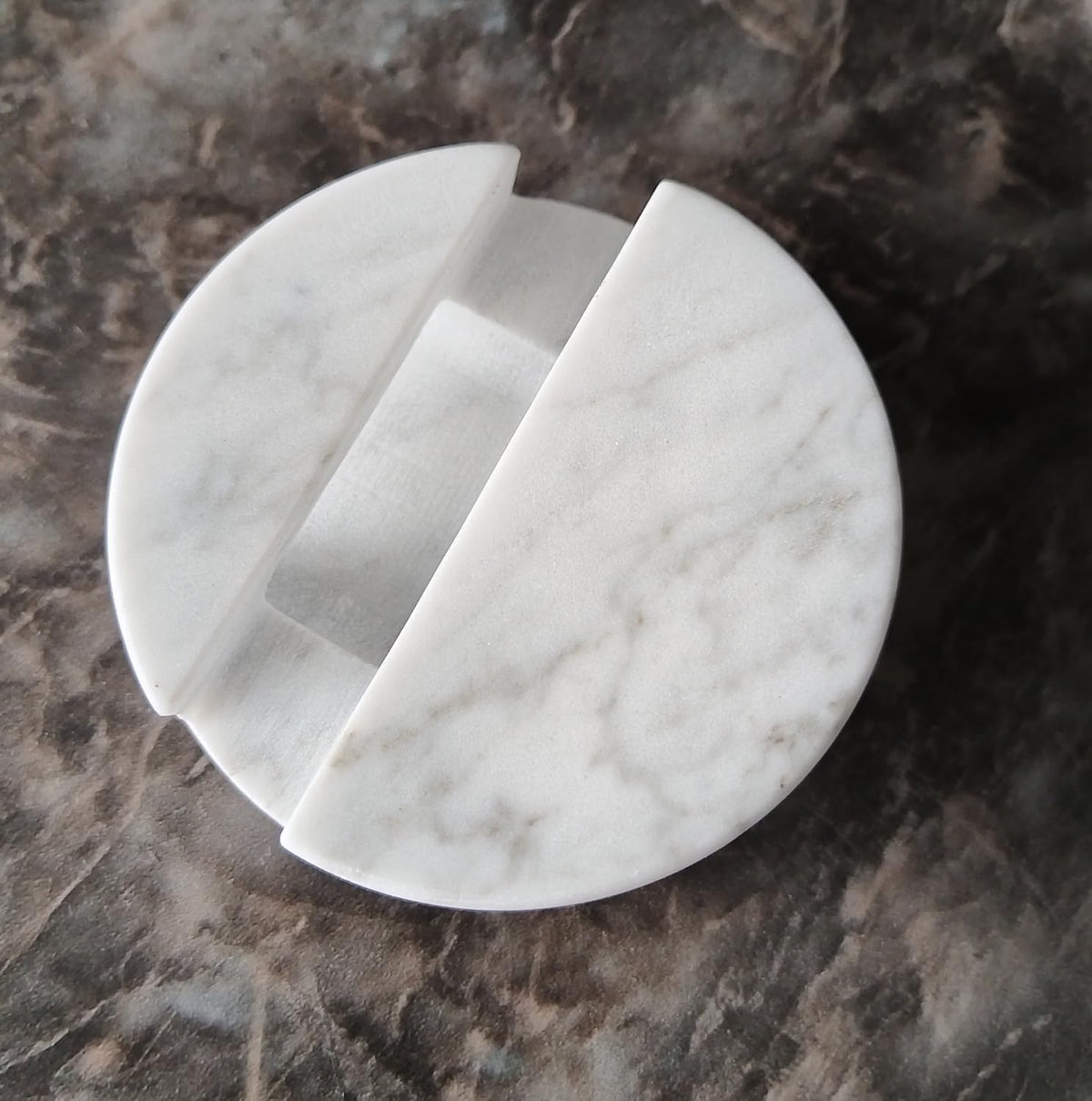 Luxurious Marble Cell Phone Stand Holder for Cellphone Tablet On Desk, Countertop, Table, Nightstand. Heavy Real Stone Mobile Phone Stands (Solid)
