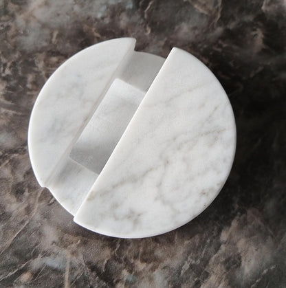 Luxurious Marble Cell Phone Stand Holder for Cellphone Tablet On Desk, Countertop, Table, Nightstand. Heavy Real Stone Mobile Phone Stands (Solid)