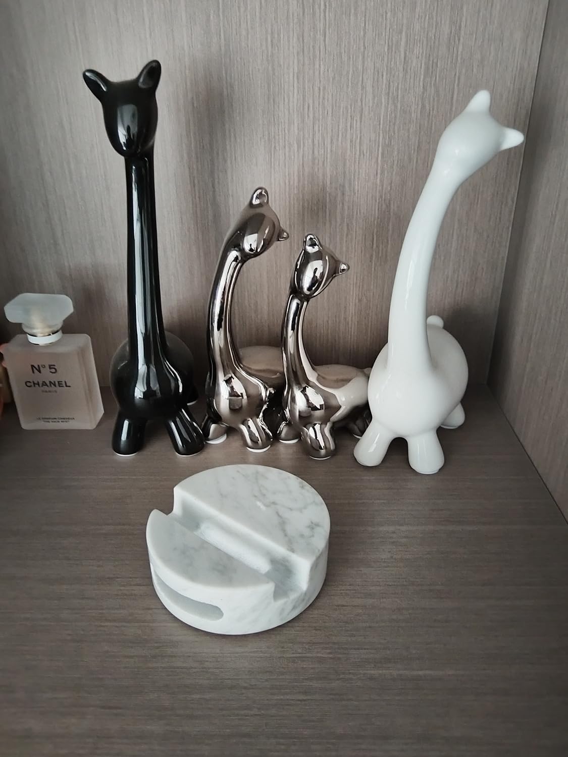 Luxurious Marble Cell Phone Stand Holder for Cellphone Tablet On Desk, Countertop, Table, Nightstand. Heavy Real Stone Mobile Phone Stands (Solid)