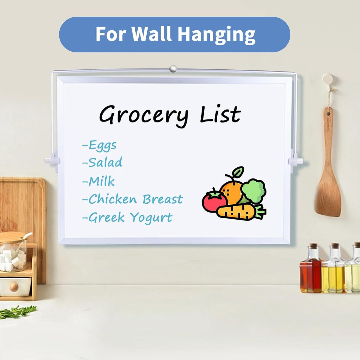 Dry Erase White Board, 16 x 12 inches Double-Sided Magnetic Monthly Dry Erase Whiteboard Calendar Planner with Stand, Portable Desktop Calendar Whiteboard for Kitchen, School, Home, Office