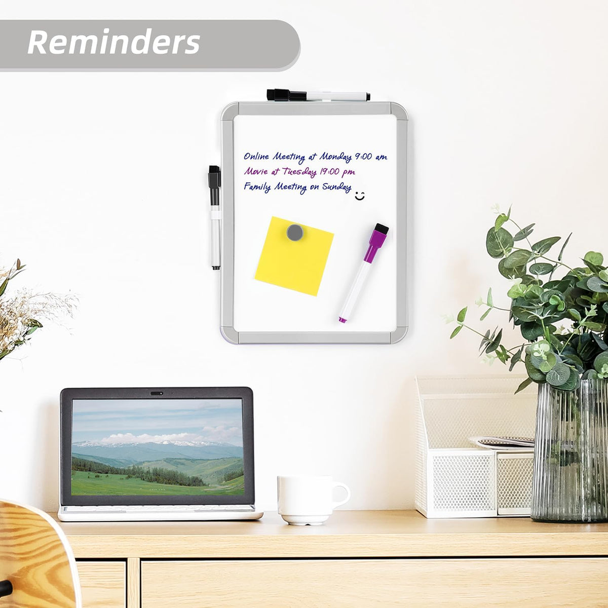 Small Dry Erase Whiteboard, 8.5 x 11 Inches White Board for Kids, Students, Fridge, Locker, Mini Dry Erase Board
