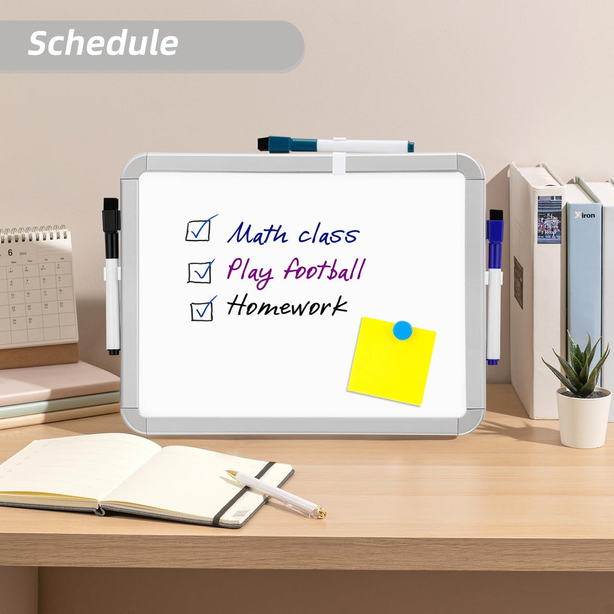 Small Dry Erase Whiteboard, 8.5 x 11 Inches White Board for Kids, Students, Fridge, Locker, Mini Dry Erase Board