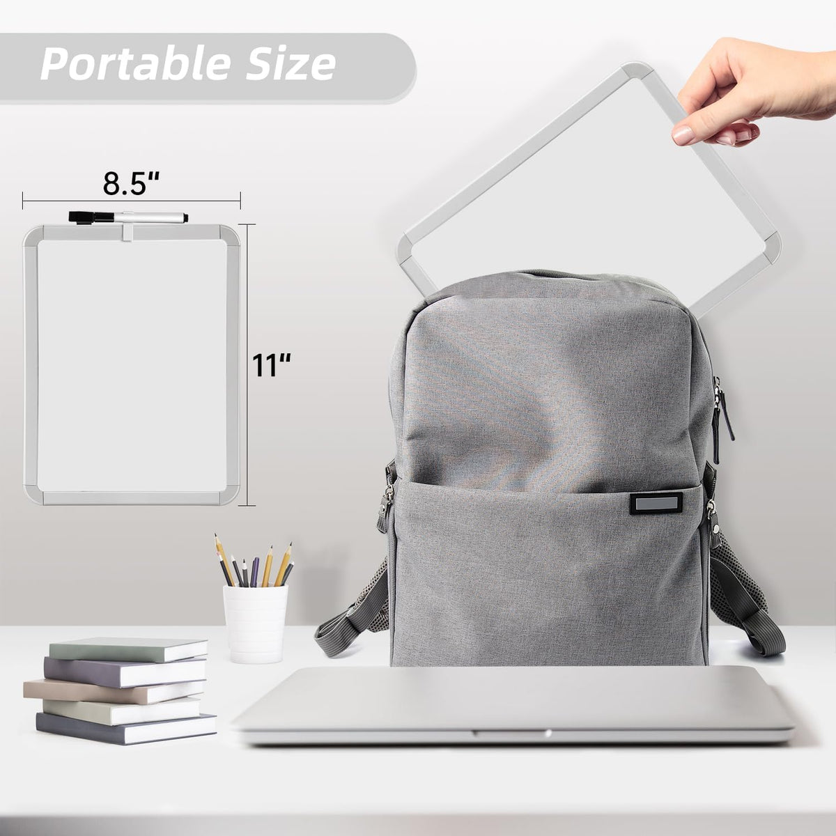 Small Dry Erase Whiteboard, 8.5 x 11 Inches White Board for Kids, Students, Fridge, Locker, Mini Dry Erase Board