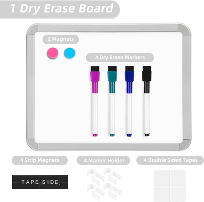 Small Dry Erase Whiteboard, 8.5 x 11 Inches White Board for Kids, Students, Fridge, Locker, Mini Dry Erase Board