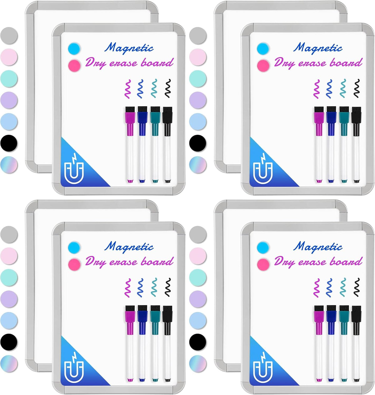 Small Dry Erase Whiteboard, 8.5 x 11 Inches White Board for Kids, Students, Fridge, Locker, Mini Dry Erase Board