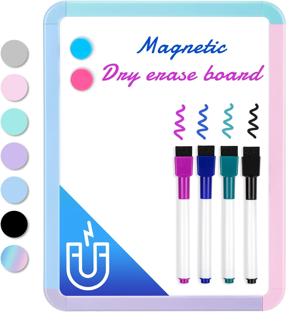 Small Dry Erase Whiteboard, 8.5 x 11 Inches White Board for Kids, Students, Fridge, Locker, Mini Dry Erase Board