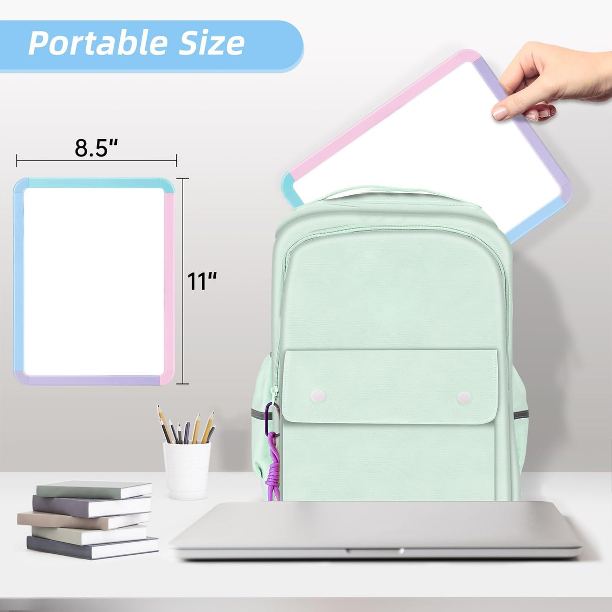 Small Dry Erase Whiteboard, 8.5 x 11 Inches White Board for Kids, Students, Fridge, Locker, Mini Dry Erase Board