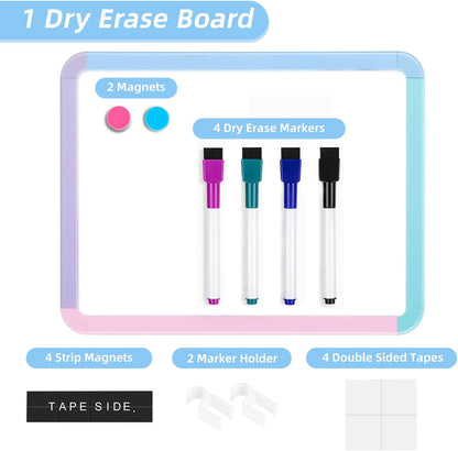 Small Dry Erase Whiteboard, 8.5 x 11 Inches White Board for Kids, Students, Fridge, Locker, Mini Dry Erase Board